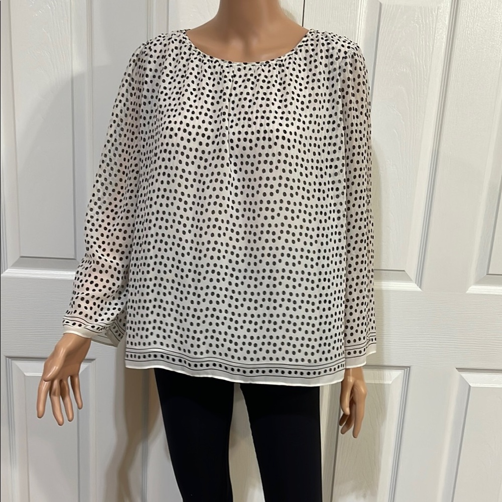 Max Studio Black and White Boxy Blouse